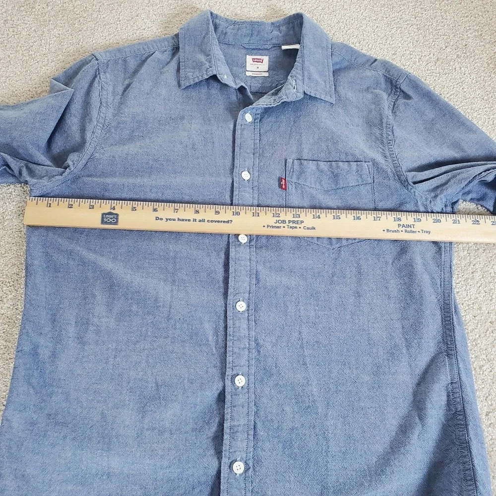 Levi's Men's Button Up Shirt Size M Blue Long Sleeve